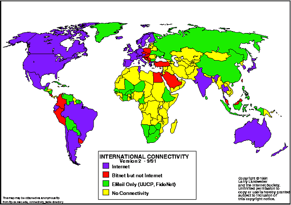 One of the earliest maps with African connectivity by country 1991