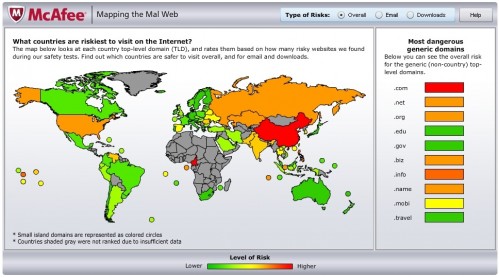 Note how little of Africa Source: McAfee and CNET