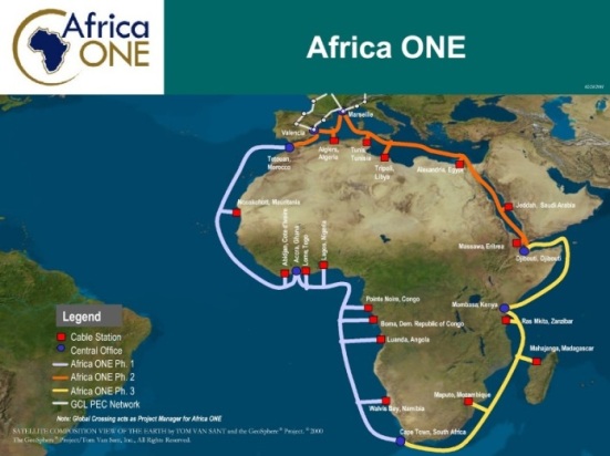 Africa ONE cable map