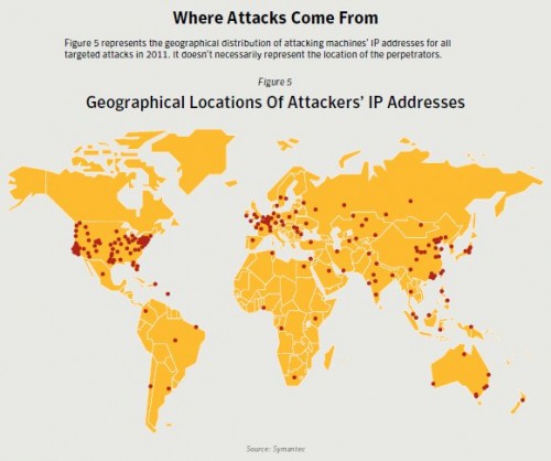 Symantec IP Attack Locations - 2011